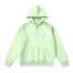 Mint Green Half-Zip Hoodie with Delicate Floral Embroidery