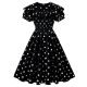 Black & White Polka Dot Off-Shoulder Ruffled Midi Dress