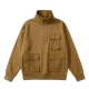 Tan Half-Zip Sweatshirt with Multiple Cargo Pockets